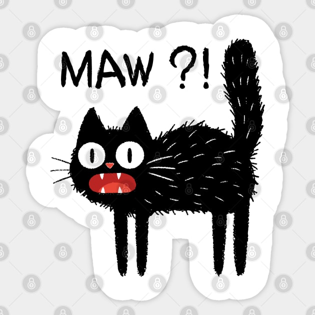 MAW?! Black Cat T-Shirt Sticker by TurnEffect